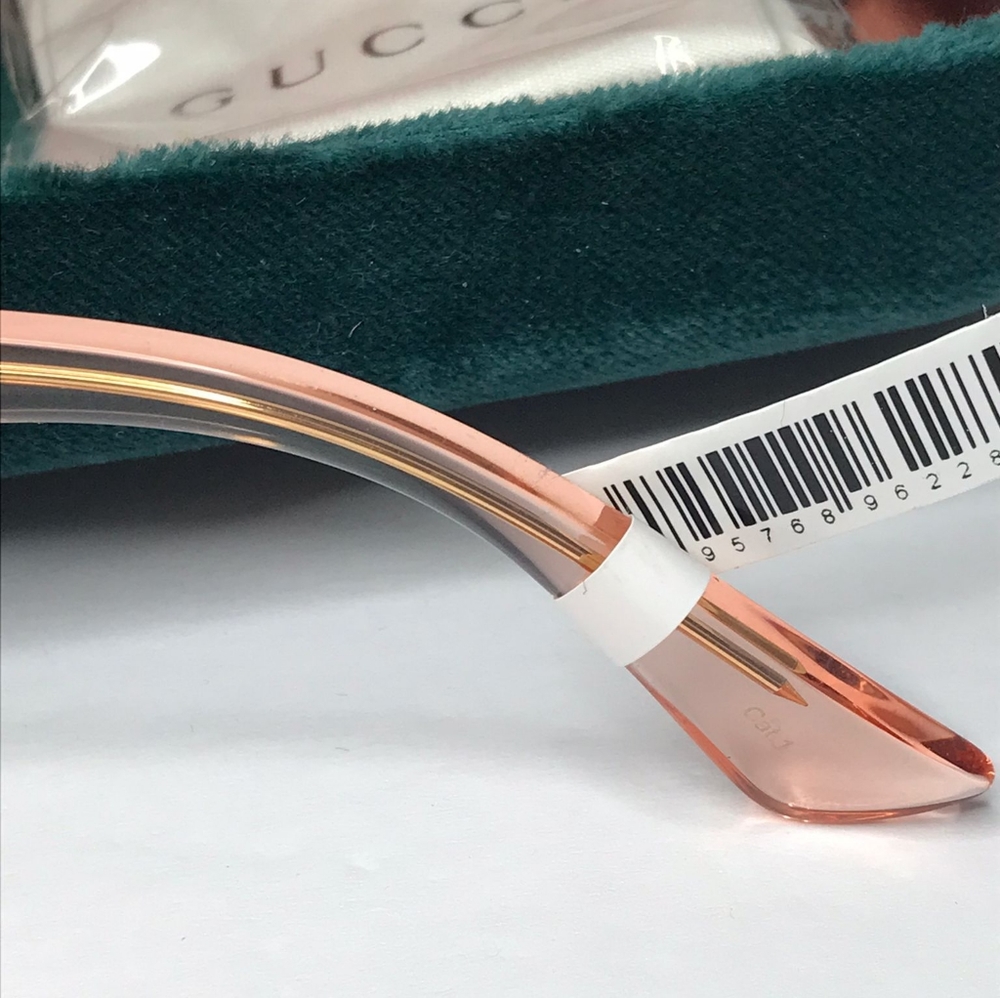 💯 Original GUCCI GG0148S 007 53 GG0148 53 mm Pink Sunglasses - Picture 8 of 13